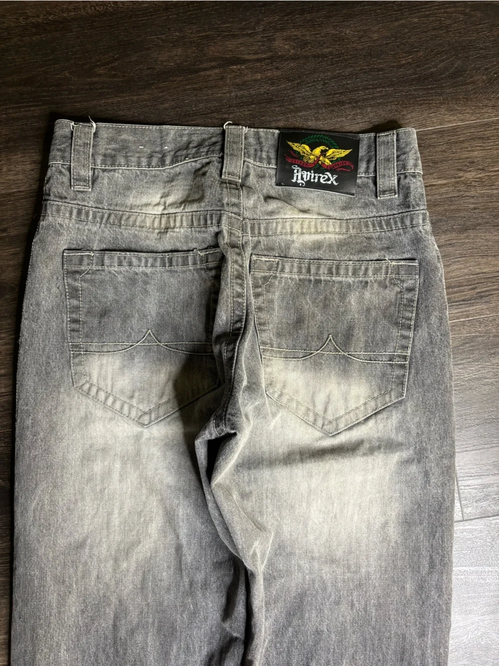 VTG Y2K Avirex Mens Wide Leg Denim Jeans Baggy 32